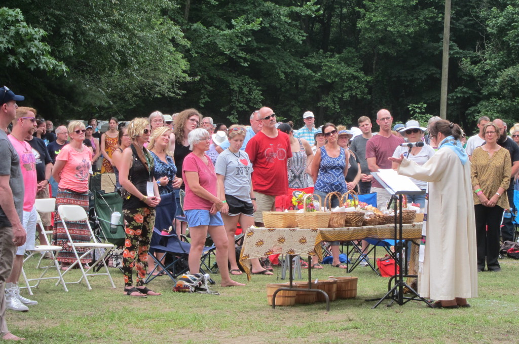 Wild Goose Eucharist in the woods